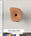 Terracotta fragment of a kylix (drinking cup), Terracotta, Greek, Attic
