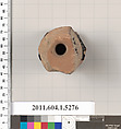 Terracotta fragment of a kylix (drinking cup), Terracotta, Greek, Attic