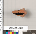 Terracotta fragment of a kylix (drinking cup), Terracotta, Greek, Attic