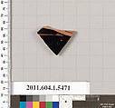 Terracotta fragment of a kylix (drinking cup), Terracotta, Greek, Attic