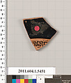 Terracotta fragment of a kylix (drinking cup), Terracotta, Greek, Attic