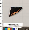 Terracotta rim fragment of a kylix (drinking cup), Terracotta, Greek, Attic