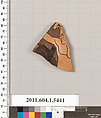 Terracotta fragment of a kylix (drinking cup), Terracotta, Greek, Attic