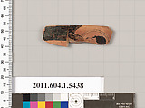 Terracotta rim fragment of a kylix (drinking cup), Terracotta, Greek, Attic