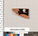 Terracotta rim fragment of a kylix (drinking cup), Terracotta, Greek, Attic
