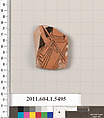 Terracotta fragment of a kylix (drinking cup), Terracotta, Greek, Attic