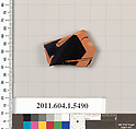 Terracotta fragment of a kylix (drinking cup), Terracotta, Greek, Attic
