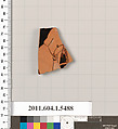 Terracotta fragment of a kylix (drinking cup), Terracotta, Greek, Attic