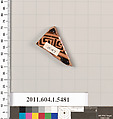 Terracotta fragment of a kylix (drinking cup), Terracotta, Greek, Attic