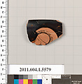 Terracotta rim fragment of a kylix (drinking cup), Terracotta, Greek, Attic