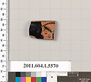 Terracotta rim fragment of a kylix (drinking cup), Terracotta, Greek, Attic