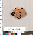 Terracotta rim fragment of a kylix (drinking cup), Terracotta, Greek, Attic