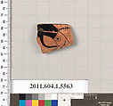 Terracotta rim fragment of a kylix (drinking cup), Terracotta, Greek, Attic
