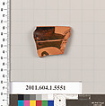 Terracotta rim fragment of a kylix (drinking cup), Terracotta, Greek, Attic