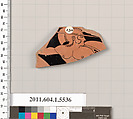 Terracotta rim fragment of a kylix (drinking cup), Attributed to the Bonn Painter [DvB], Terracotta, Greek, Attic