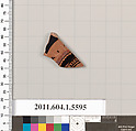 Terracotta fragment of a kylix (drinking cup), Terracotta, Greek, Attic