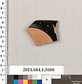 Terracotta rim fragment of a kylix (drinking cup), Terracotta, Greek, Attic