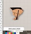 Terracotta rim fragment of a kylix (drinking cup), Terracotta, Greek, Attic
