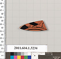 Terracotta fragment of a kylix (drinking cup), Terracotta, Greek, Attic