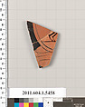 Terracotta fragment of a kylix (drinking cup), Terracotta, Greek, Attic