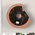 Terracotta fragment of a kylix (drinking cup), Terracotta, Greek, Attic