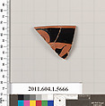 Terracotta rim fragment of a kylix (drinking cup), Terracotta, Greek, Attic