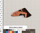 Terracotta fragment of a kylix (drinking cup), Terracotta, Greek, Attic