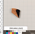 Terracotta fragment of a kylix (drinking cup), Terracotta, Greek, Attic