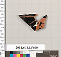 Terracotta fragment of a kylix (drinking cup), Terracotta, Greek, Attic