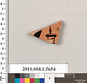 Terracotta fragment of a kylix (drinking cup), Terracotta, Greek, Attic