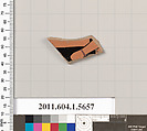Terracotta fragment of a kylix (drinking cup), Terracotta, Greek, Attic
