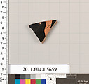 Terracotta fragment of a kylix (drinking cup), Terracotta, Greek, Attic