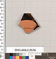 Terracotta rim fragment of a kylix (drinking cup), Terracotta, Greek, Attic