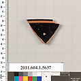 Terracotta rim fragment of a kylix (drinking cup), Terracotta, Greek, Attic