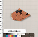 Terracotta fragment of a kylix (drinking cup), Terracotta, Greek, Attic