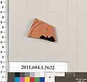 Terracotta fragment of a kylix (drinking cup), Terracotta, Greek, Attic