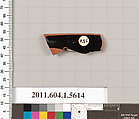 Terracotta rim fragment of a kylix (drinking cup), Terracotta, Greek, Attic