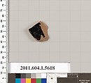 Terracotta fragment of a kylix (drinking cup), Terracotta, Greek, Attic