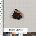 Terracotta fragment of a kylix (drinking cup), Terracotta, Greek, Attic