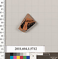 Terracotta fragment of a kylix (drinking cup), Terracotta, Greek, Attic