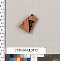 Terracotta fragment of a kylix (drinking cup), Terracotta, Greek, Attic