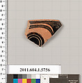Terracotta rim fragment of a kylix: eye-cup (drinking cup), Terracotta, Greek, Attic