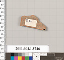 Terracotta fragment of a kylix: eye-cup  (drinking cup), Terracotta, Greek, Attic
