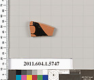 Terracotta fragment of a kylix: eye-cup  (drinking cup), Terracotta, Greek, Attic