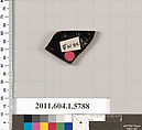 Terracotta fragment of a kylix: eye-cup  (drinking cup), Terracotta, Greek, Attic
