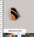 Terracotta rim fragment of a kylix: eye-cup (drinking cup), Terracotta, Greek, Attic