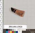 Terracotta fragment of a kylix: eye-cup  (drinking cup), Terracotta, Greek, Attic