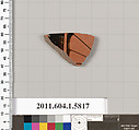 Terracotta fragment of a kylix: eye-cup  (drinking cup), Terracotta, Greek, Attic
