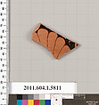 Terracotta fragment of a kylix: eye-cup  (drinking cup), Terracotta, Greek, Attic