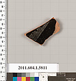 Terracotta fragment of a kylix: eye-cup  (drinking cup), Terracotta, Greek, Attic
